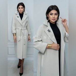 Elegant Cream Long Coat max Mara